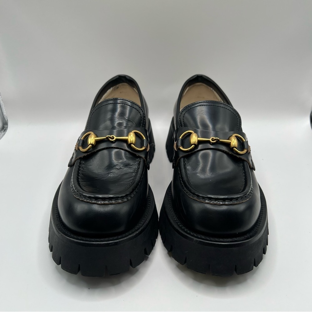 Gucci Harald Leather Lug-Sole Loafers